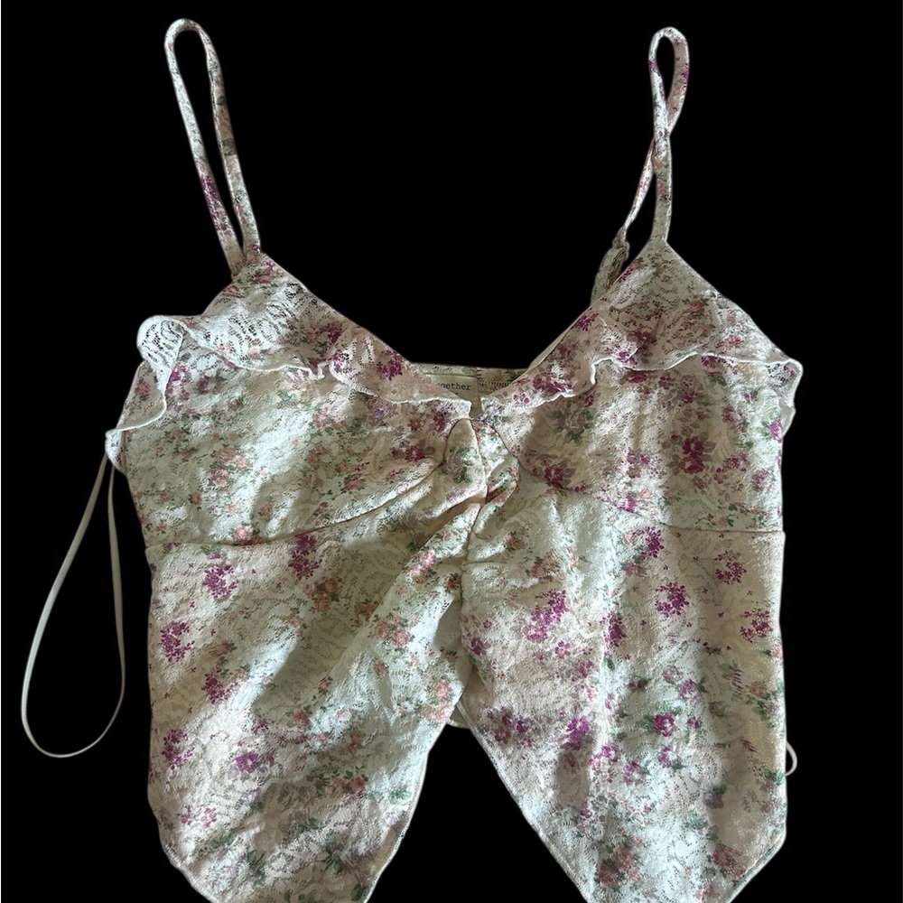 Floral Lace Camisole Top With Matching Skirt